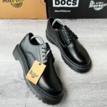 Black Pure Leather Plain Toe Shoe