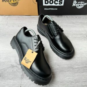 Black Pure Leather Plain Toe Shoe