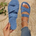 Jeans pattern cross over female palm